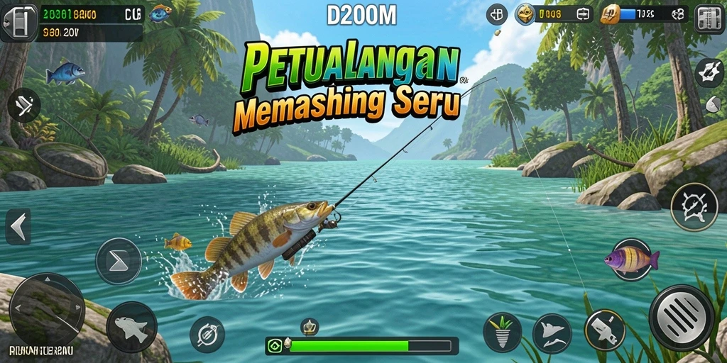 Tangkapan ikan yang menakjubkan dalam gameplay D200M.