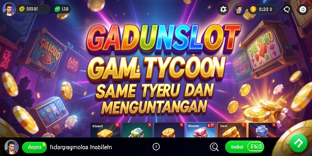 Tampilan gameplay GADUNSLOT dengan mesin slot dan kasino yang megah.