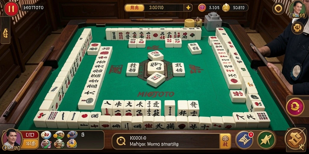Screenshot MIOTOTO menampilkan gameplay seru dari permainan Mahjong.