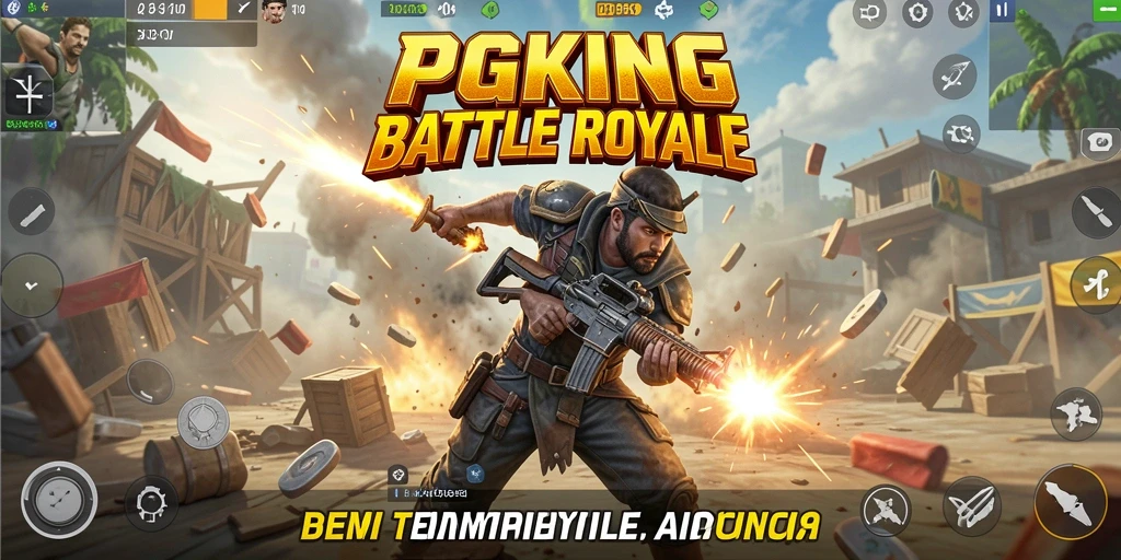 Tampilan gameplay seru dari PGKING dalam pertarungan Battle Royale.